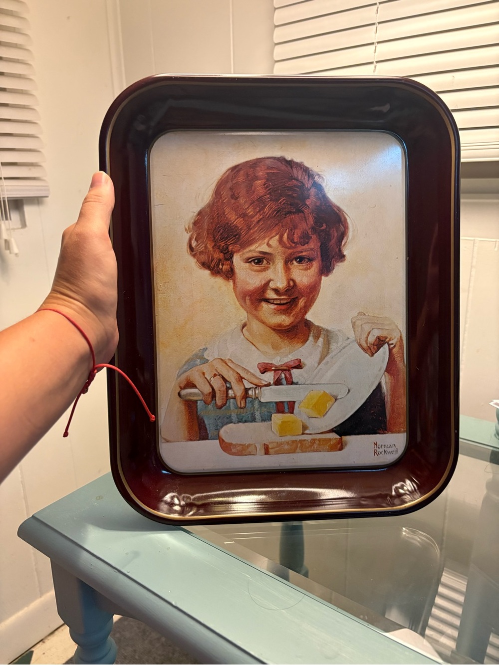 Vintage 1975 Norman Rockwell Butter Girl limited edition collector tray